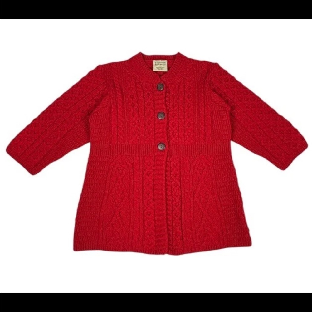 Vintage Kilronan Knitwear Merino Wool Cable Knit Ireland  Sweater Womens Medium